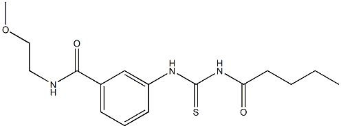 N-(2-methoxyethyl)-3-{[(pentanoylamino)carbothioyl]amino}benzamide Struktur