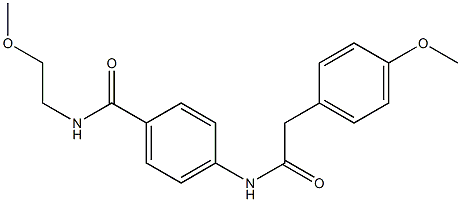 N-(2-methoxyethyl)-4-{[2-(4-methoxyphenyl)acetyl]amino}benzamide Structure