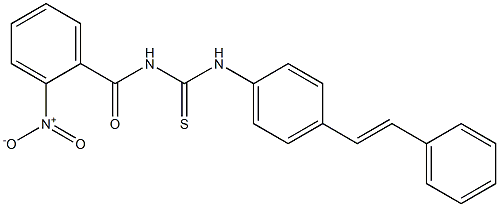 N-(2-nitrobenzoyl)-N'-{4-[(E)-2-phenylethenyl]phenyl}thiourea 结构式