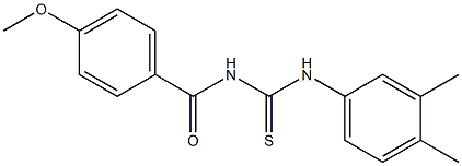 N-(3,4-dimethylphenyl)-N'-(4-methoxybenzoyl)thiourea Struktur