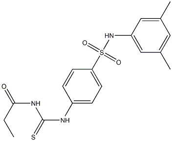 N-(3,5-dimethylphenyl)-4-{[(propionylamino)carbothioyl]amino}benzenesulfonamide Structure