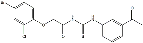 N-(3-acetylphenyl)-N'-[2-(4-bromo-2-chlorophenoxy)acetyl]thiourea Structure