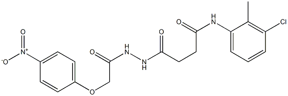 N-(3-chloro-2-methylphenyl)-4-{2-[2-(4-nitrophenoxy)acetyl]hydrazino}-4-oxobutanamide 结构式