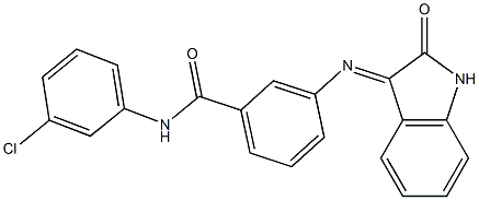 N-(3-chlorophenyl)-3-[(2-oxo-1,2-dihydro-3H-indol-3-ylidene)amino]benzamide,,结构式