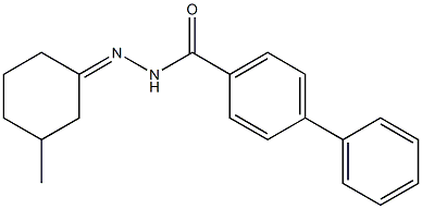 N'-(3-methylcyclohexylidene)[1,1'-biphenyl]-4-carbohydrazide,,结构式