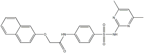 N-(4-{[(4,6-dimethyl-2-pyrimidinyl)amino]sulfonyl}phenyl)-2-(2-naphthyloxy)acetamide,,结构式