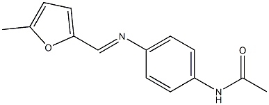 N-(4-{[(E)-(5-methyl-2-furyl)methylidene]amino}phenyl)acetamide Struktur