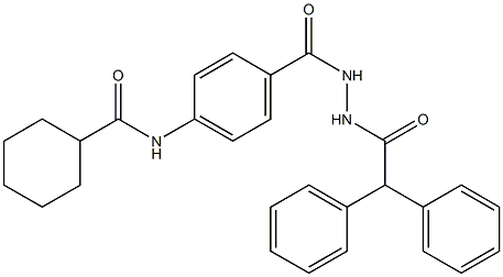 N-(4-{[2-(2,2-diphenylacetyl)hydrazino]carbonyl}phenyl)cyclohexanecarboxamide Struktur