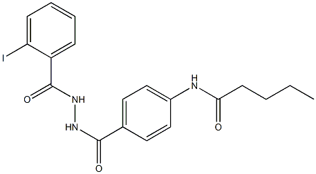 N-(4-{[2-(2-iodobenzoyl)hydrazino]carbonyl}phenyl)pentanamide 化学構造式