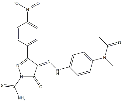 N-(4-{2-[1-(aminocarbothioyl)-3-(4-nitrophenyl)-5-oxo-1,5-dihydro-4H-pyrazol-4-ylidene]hydrazino}phenyl)-N-methylacetamide 结构式