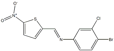 4-bromo-3-chloro-N-[(E)-(5-nitro-2-thienyl)methylidene]aniline 结构式