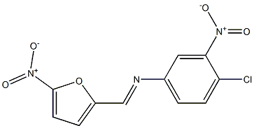 4-chloro-3-nitro-N-[(E)-(5-nitro-2-furyl)methylidene]aniline Struktur