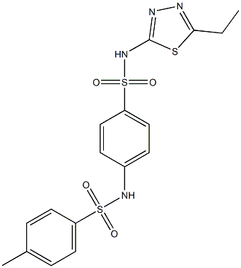 N-(5-ethyl-1,3,4-thiadiazol-2-yl)-4-{[(4-methylphenyl)sulfonyl]amino}benzenesulfonamide Structure