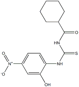 N-(cyclohexylcarbonyl)-N'-(2-hydroxy-4-nitrophenyl)thiourea,,结构式