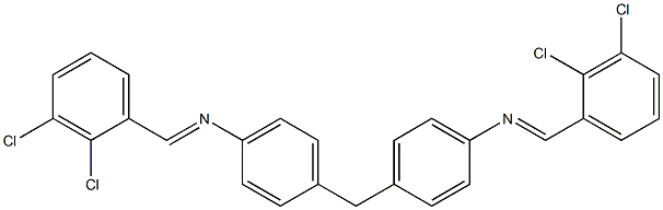 N-[(E)-(2,3-dichlorophenyl)methylidene]-N-[4-(4-{[(E)-(2,3-dichlorophenyl)methylidene]amino}benzyl)phenyl]amine 化学構造式