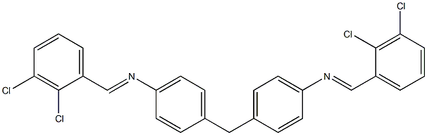 N-[(E)-(2,3-dichlorophenyl)methylidene]-N-[4-(4-{[(E)-(2,3-dichlorophenyl)methylidene]amino}benzyl)phenyl]amine Structure