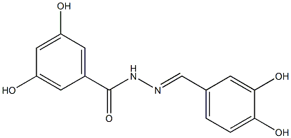 N'-[(E)-(3,4-dihydroxyphenyl)methylidene]-3,5-dihydroxybenzohydrazide,,结构式