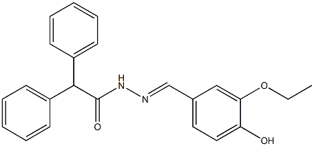 N'-[(E)-(3-ethoxy-4-hydroxyphenyl)methylidene]-2,2-diphenylacetohydrazide 结构式