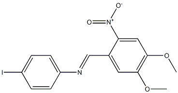 N-[(E)-(4,5-dimethoxy-2-nitrophenyl)methylidene]-N-(4-iodophenyl)amine Struktur