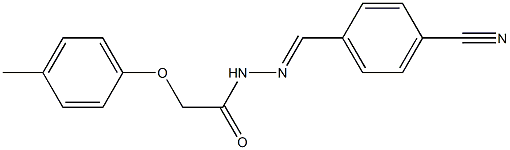 N'-[(E)-(4-cyanophenyl)methylidene]-2-(4-methylphenoxy)acetohydrazide,,结构式