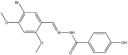 N'-[(E)-(5-bromo-2,4-dimethoxyphenyl)methylidene]-4-hydroxybenzohydrazide Struktur