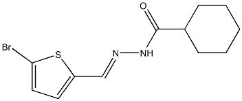 N'-[(E)-(5-bromo-2-thienyl)methylidene]cyclohexanecarbohydrazide 化学構造式