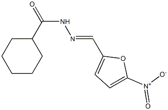 N'-[(E)-(5-nitro-2-furyl)methylidene]cyclohexanecarbohydrazide 化学構造式