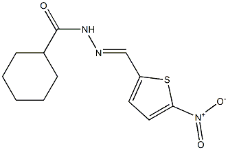 N'-[(E)-(5-nitro-2-thienyl)methylidene]cyclohexanecarbohydrazide 化学構造式