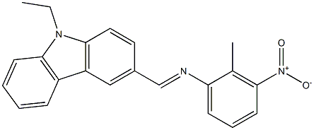 N-[(E)-(9-ethyl-9H-carbazol-3-yl)methylidene]-N-(2-methyl-3-nitrophenyl)amine,,结构式