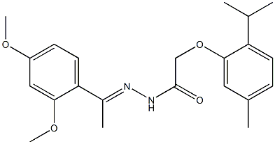N'-[(E)-1-(2,4-dimethoxyphenyl)ethylidene]-2-(2-isopropyl-5-methylphenoxy)acetohydrazide Structure