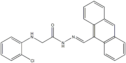 N'-[(E)-9-anthrylmethylidene]-2-(2-chloroanilino)acetohydrazide 化学構造式