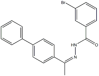 N'-[(Z)-1-[1,1'-biphenyl]-4-ylethylidene]-3-bromobenzohydrazide 化学構造式