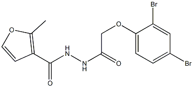 N'-[2-(2,4-dibromophenoxy)acetyl]-2-methyl-3-furohydrazide Structure
