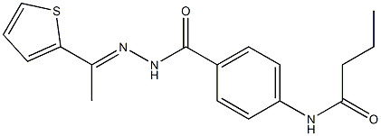 N-[4-({2-[(E)-1-(2-thienyl)ethylidene]hydrazino}carbonyl)phenyl]butanamide Structure