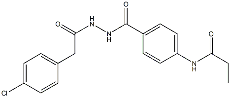 N-[4-({2-[2-(4-chlorophenyl)acetyl]hydrazino}carbonyl)phenyl]propanamide Structure