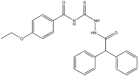 N-{[2-(2,2-diphenylacetyl)hydrazino]carbothioyl}-4-ethoxybenzamide Struktur