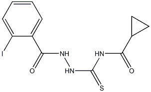 N-{[2-(2-iodobenzoyl)hydrazino]carbothioyl}cyclopropanecarboxamide 化学構造式