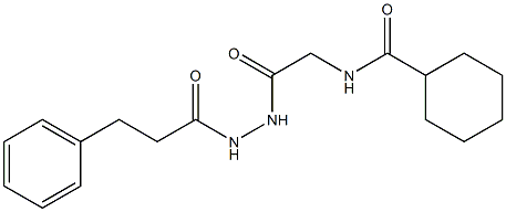 N-{2-oxo-2-[2-(3-phenylpropanoyl)hydrazino]ethyl}cyclohexanecarboxamide 结构式