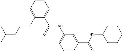 N-{3-[(cyclohexylamino)carbonyl]phenyl}-2-(isopentyloxy)benzamide 结构式