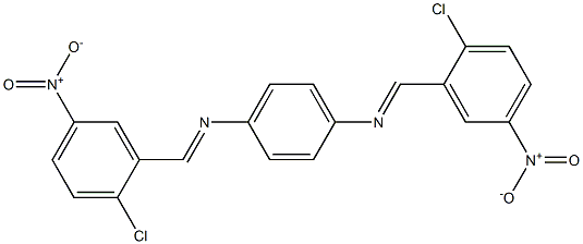 N-[(E)-(2-chloro-5-nitrophenyl)methylidene]-N-(4-{[(E)-(2-chloro-5-nitrophenyl)methylidene]amino}phenyl)amine 结构式