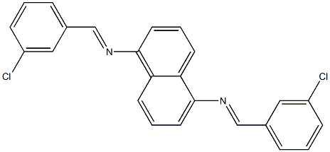 N-[(E)-(3-chlorophenyl)methylidene]-N-(5-{[(E)-(3-chlorophenyl)methylidene]amino}-1-naphthyl)amine,,结构式