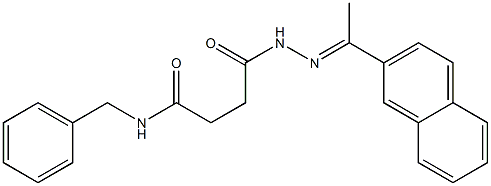 N-benzyl-4-{2-[(E)-1-(2-naphthyl)ethylidene]hydrazino}-4-oxobutanamide Structure