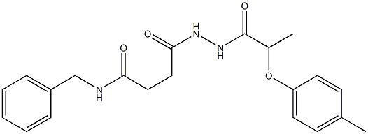 N-benzyl-4-{2-[2-(4-methylphenoxy)propanoyl]hydrazino}-4-oxobutanamide Struktur
