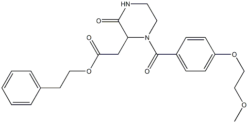 phenethyl 2-{1-[4-(2-methoxyethoxy)benzoyl]-3-oxo-2-piperazinyl}acetate Structure