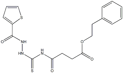 phenethyl 4-oxo-4-({[2-(2-thienylcarbonyl)hydrazino]carbothioyl}amino)butanoate,,结构式