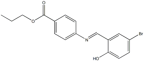 propyl 4-{[(E)-(5-bromo-2-hydroxyphenyl)methylidene]amino}benzoate Structure