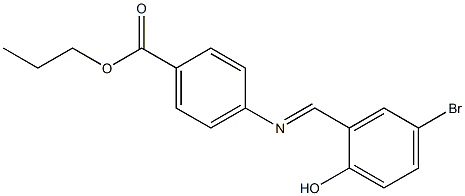 propyl 4-{[(E)-(5-bromo-2-hydroxyphenyl)methylidene]amino}benzoate 结构式