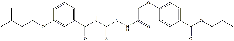 propyl 4-{2-[2-({[3-(isopentyloxy)benzoyl]amino}carbothioyl)hydrazino]-2-oxoethoxy}benzoate 结构式