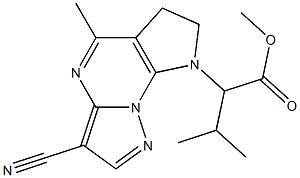 methyl 2-(3-cyano-5-methyl-6,7-dihydro-8H-pyrazolo[1,5-a]pyrrolo[3,2-e]pyrimidin-8-yl)-3-methylbutanoate Struktur