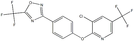 3-chloro-5-(trifluoromethyl)-2-{4-[5-(trifluoromethyl)-1,2,4-oxadiazol-3-yl]phenoxy}pyridine,,结构式